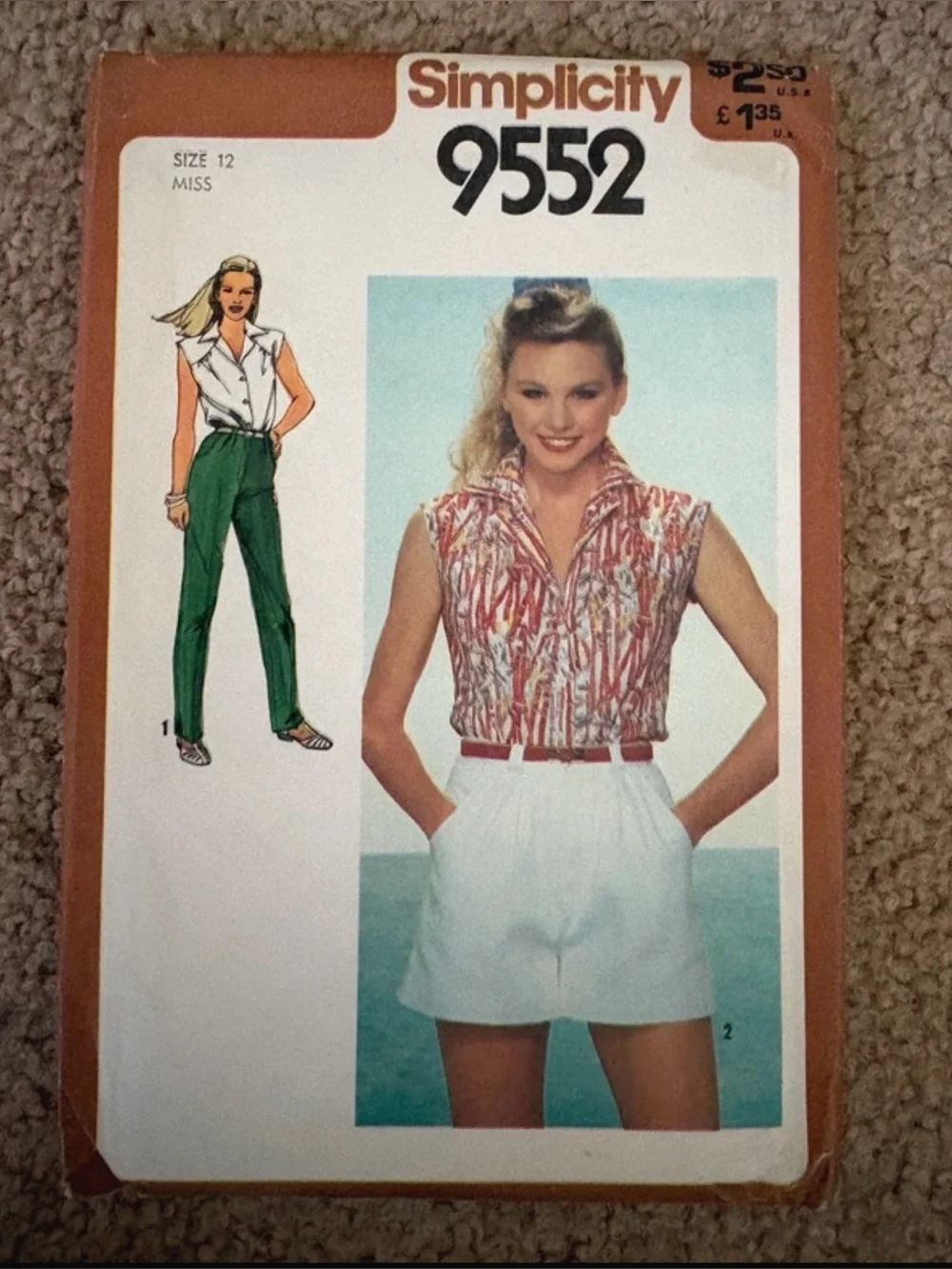 Simplicity Pattern 9552 for Misses’ Shirt, Shorts, and Pants